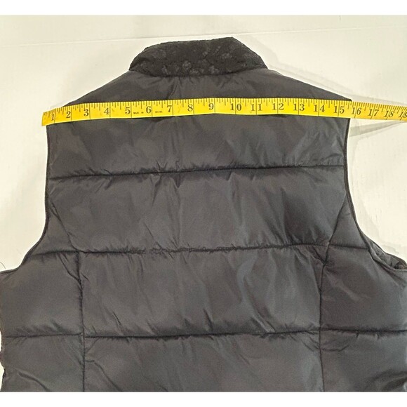 Roz & Ali Vest Women’s Size M Black Lace Front Full Zipper Snap Closure Puffer - Picture 11 of 12